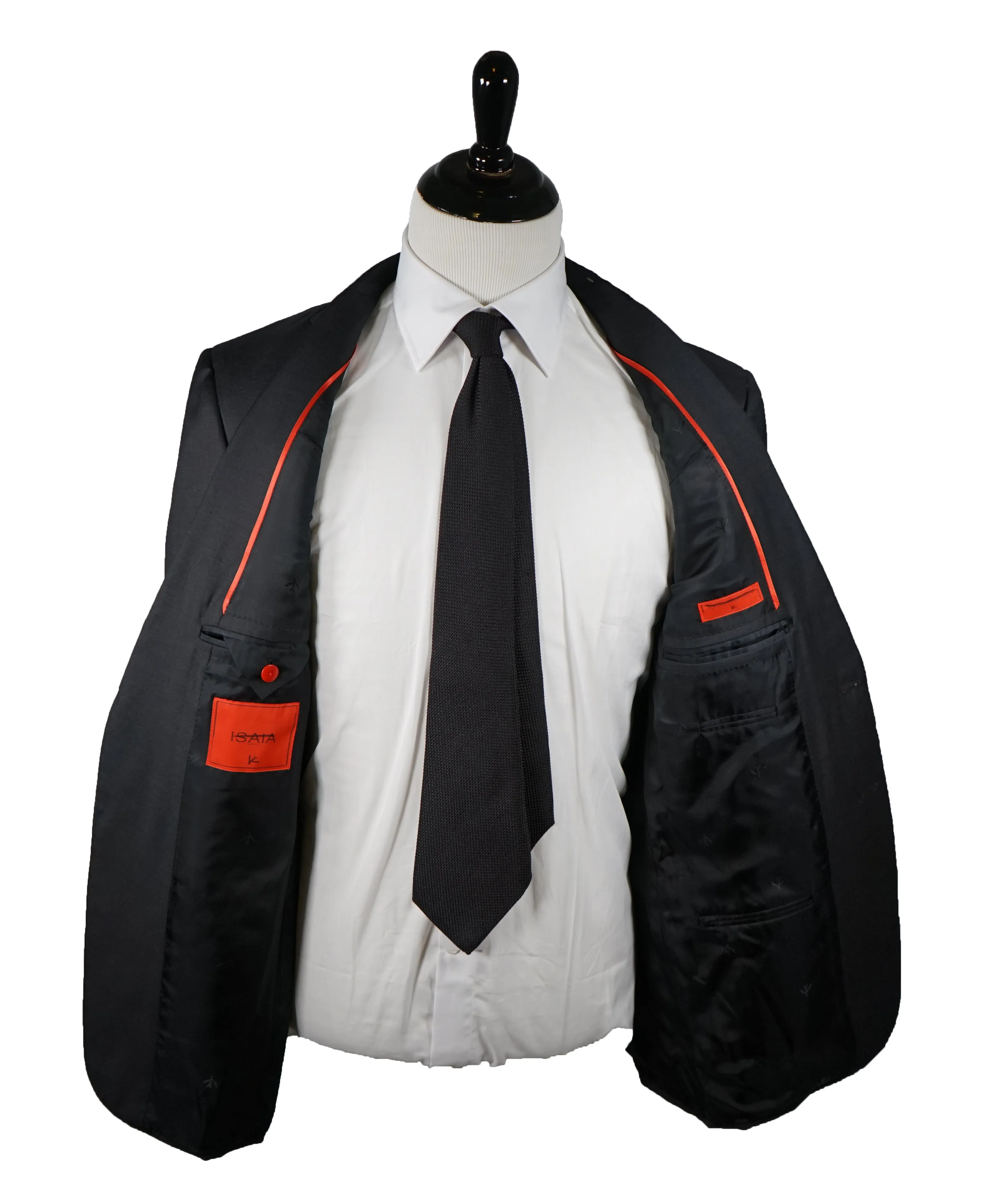 ISAIA - Aquaspider 160’s "Nuova Base S” Charcoal 2-Button Suit - 44R