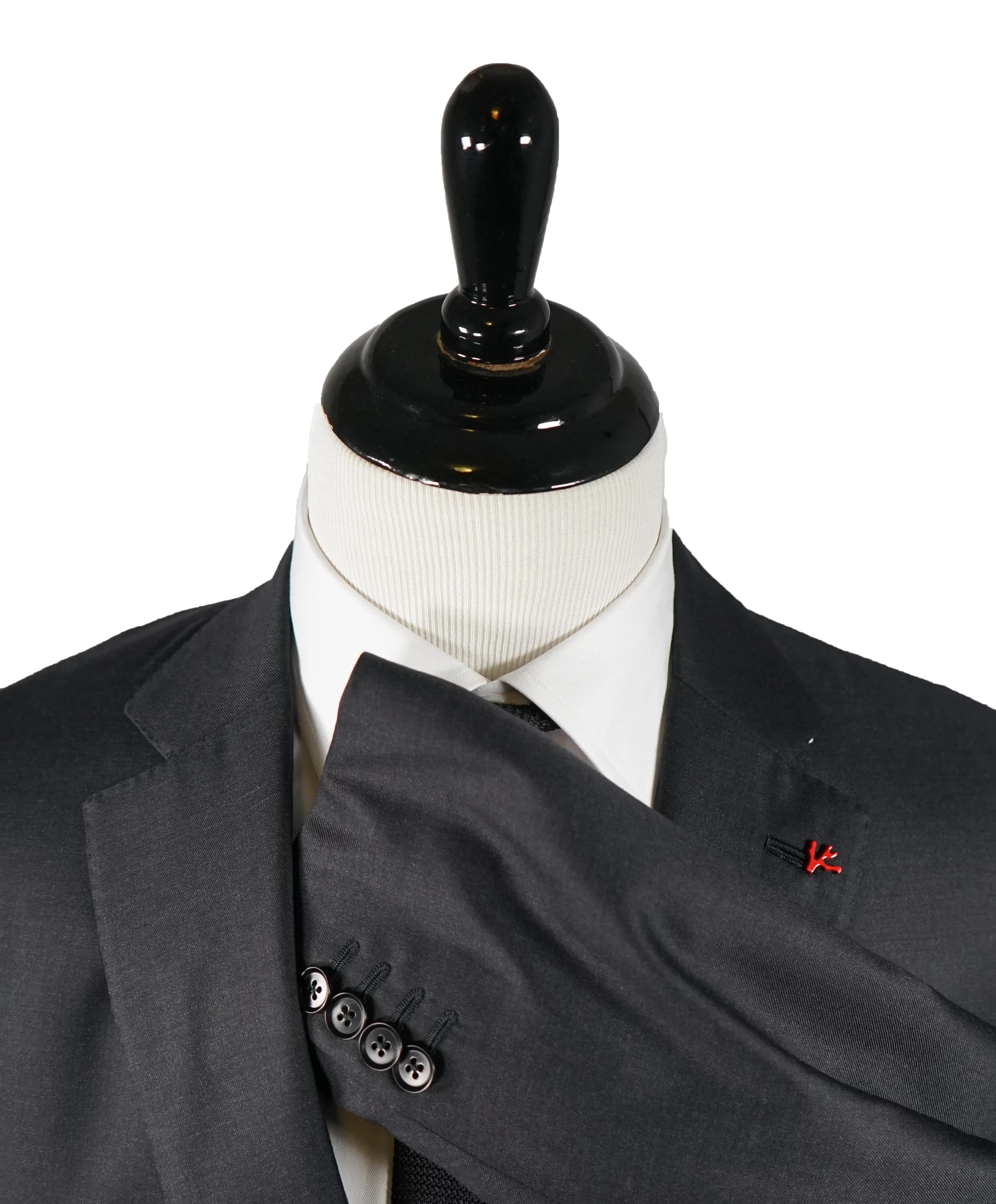 ISAIA - Aquaspider 160’s "Nuova Base S” Charcoal 2-Button Suit - 44R