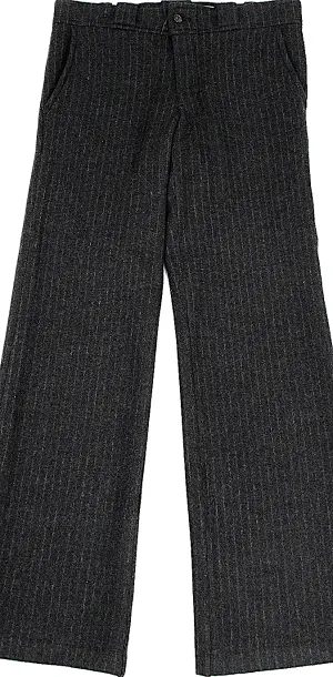ISSEY MIYAKE JAPAN. Zucca. Charcoal Color Wool Pin Stripe Knit Pants