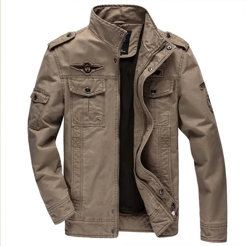 Jacket Brand Jacking man jackets Men coats Army Military High Stand collar Jacket M-6XL