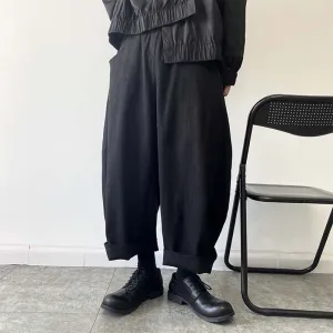 Japanese Retro Cropped Wide Leg Pants