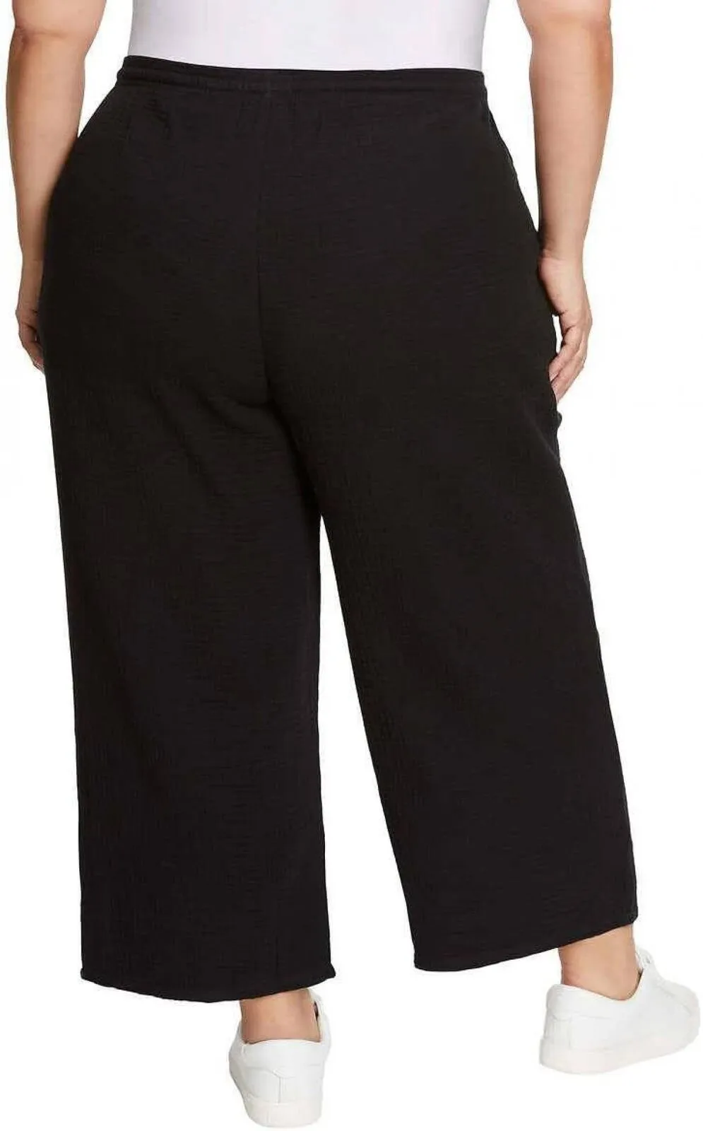 Jessica Simpson Women's Gauzy 100% Cotton Pull On Cropped Ankle Pants Black S