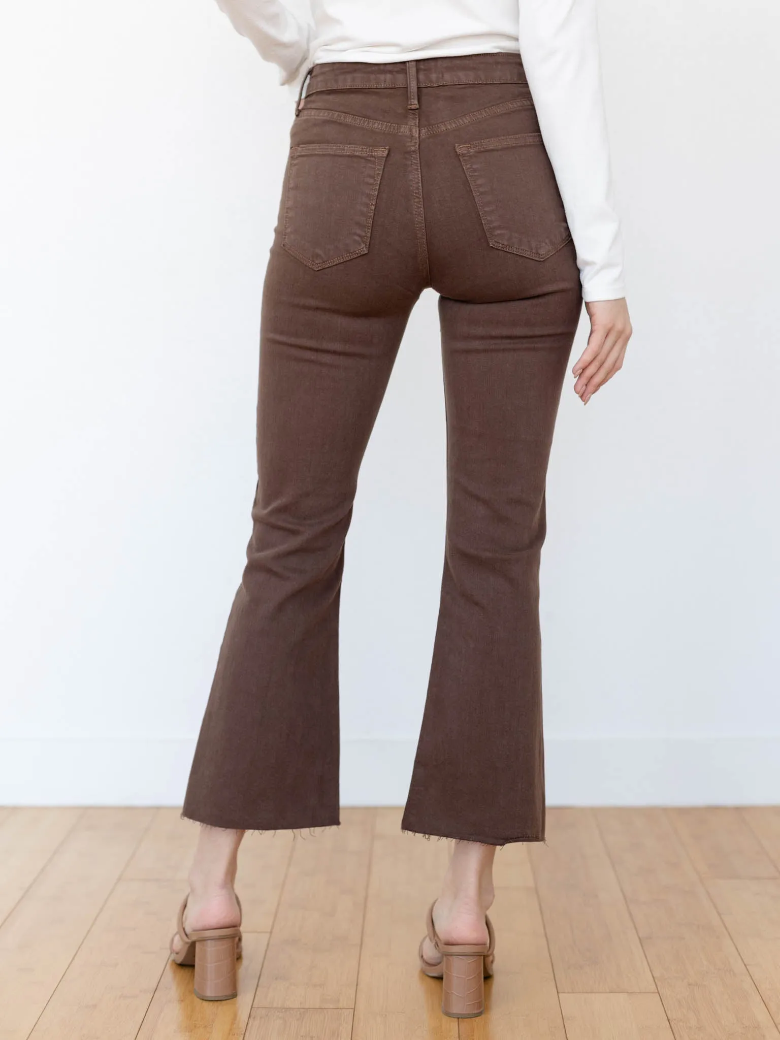 Just Black Vintage Brown High Rise Tonal Crop Flare
