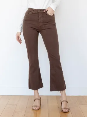 Just Black Vintage Brown High Rise Tonal Crop Flare