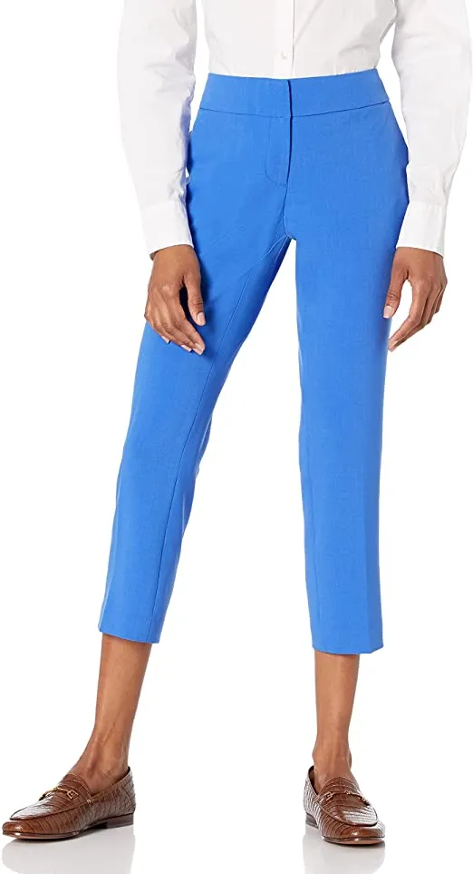 Kasper Women's Petite Slim Leg Cropped Pant, Mariner Blue, 6P