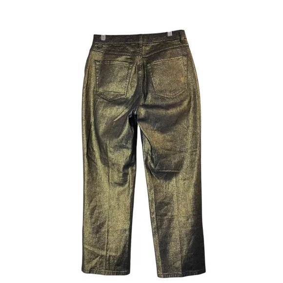 KATE SPADE Metallic Straight Leg Jean Pant Cropped Size 26