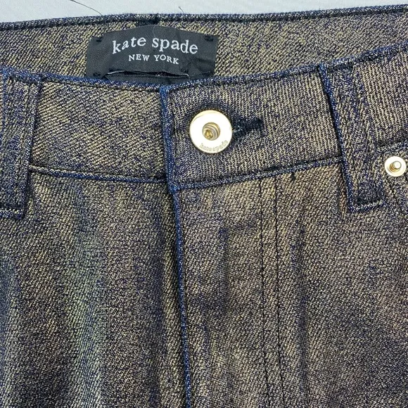 KATE SPADE Metallic Straight Leg Jean Pant Cropped Size 26