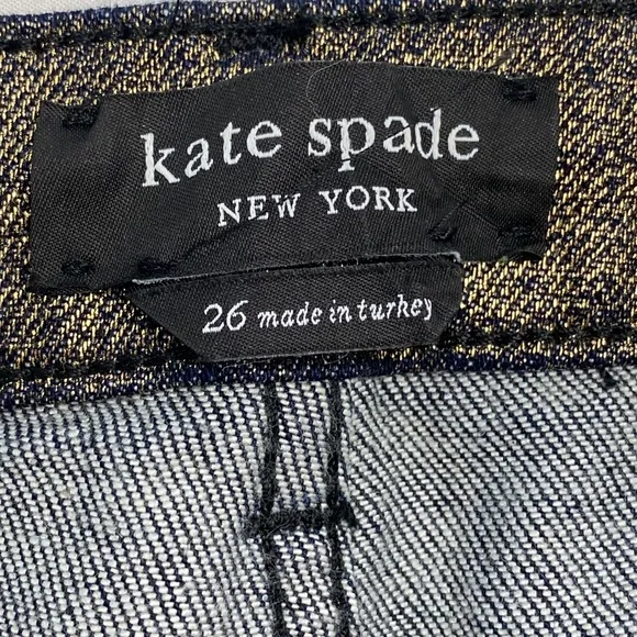KATE SPADE Metallic Straight Leg Jean Pant Cropped Size 26
