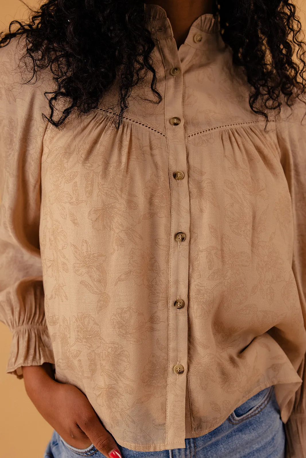 Katy Long Sleeve Button Blouse