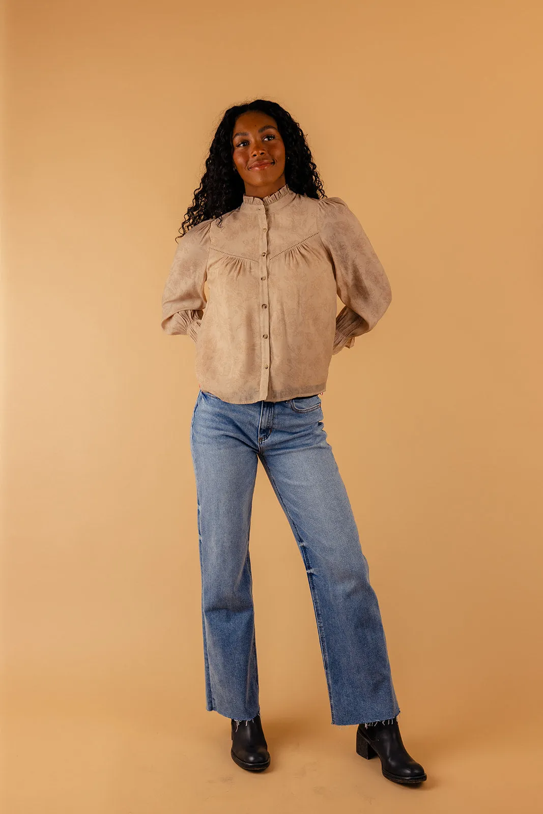 Katy Long Sleeve Button Blouse