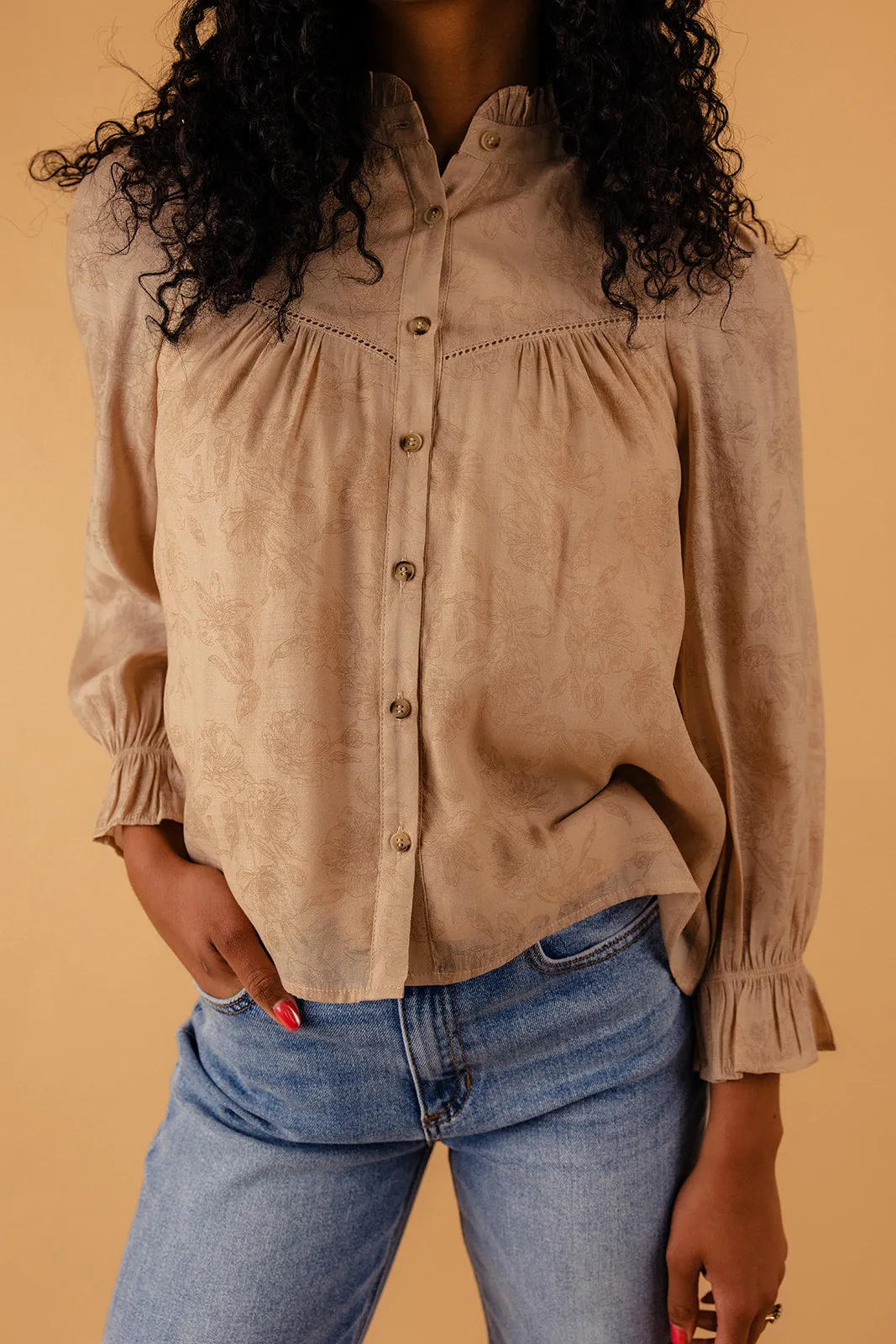 Katy Long Sleeve Button Blouse