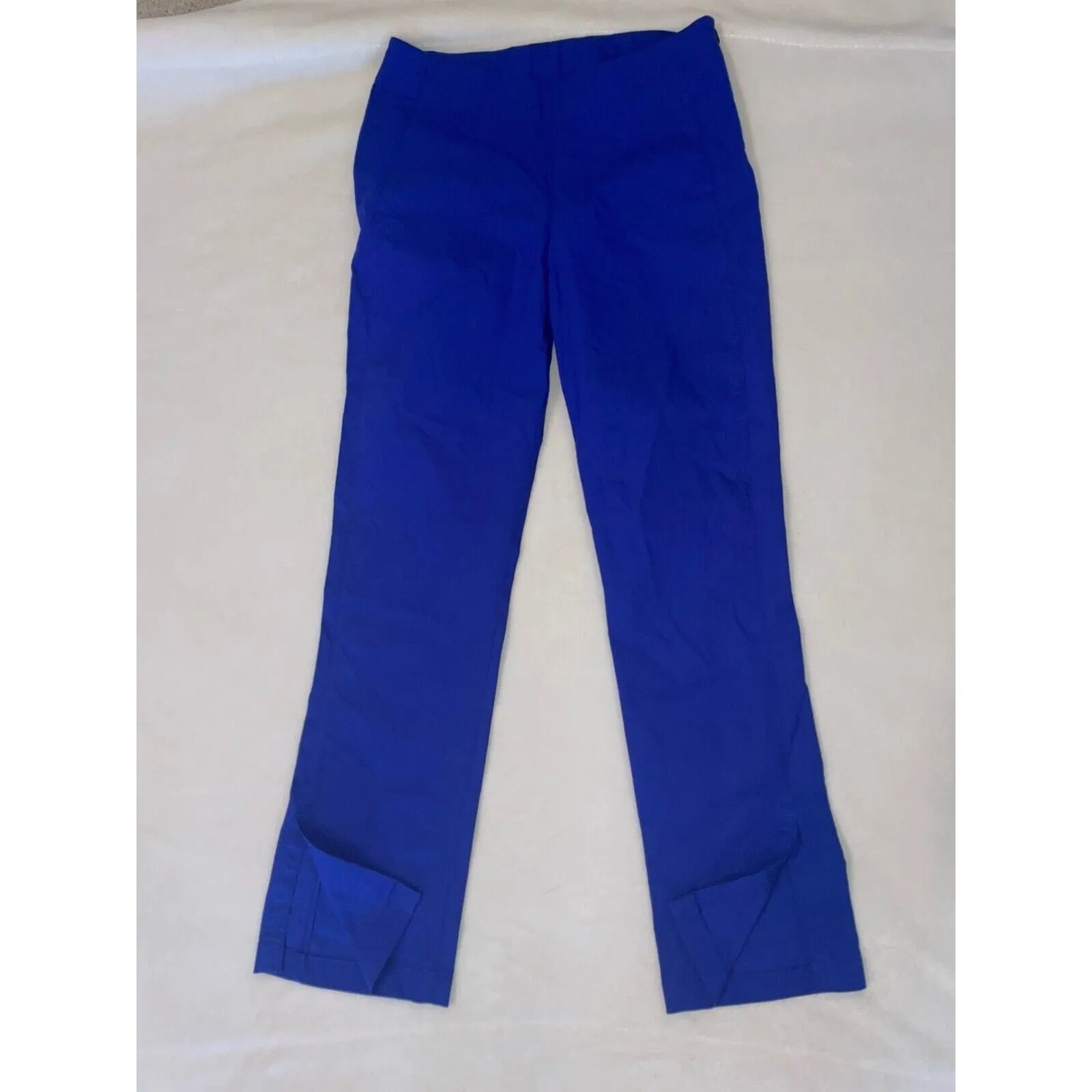Kit and Ace Women’s Royal Blue Stretch Straight Leg Pants with Ankle Slit, Size 6