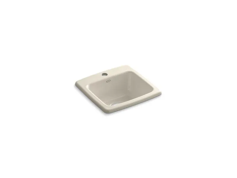KOHLER K-6015-1-47 Gimlet 15-1/4" x 15-1/4" x 6-1/2" top-mount bar sink with single faucet hole