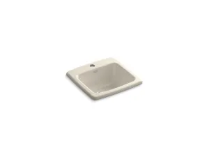 KOHLER K-6015-1-47 Gimlet 15-1/4" x 15-1/4" x 6-1/2" top-mount bar sink with single faucet hole