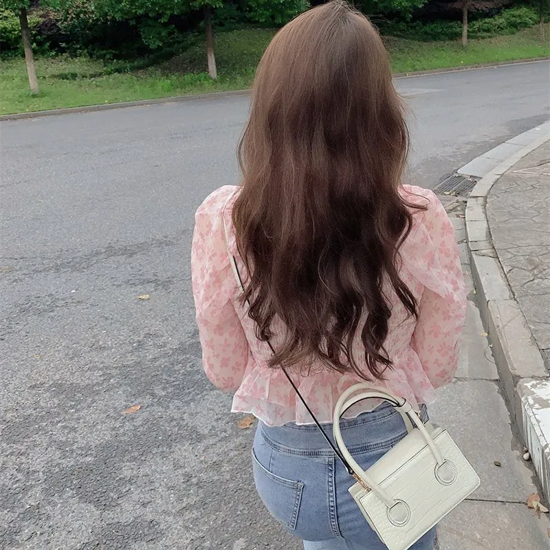 Korean Style Puff Sleeved Floral Blouses