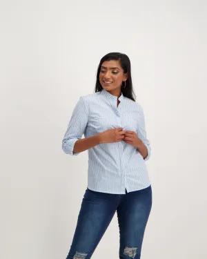 Ladies Mandarin Collared Shirt