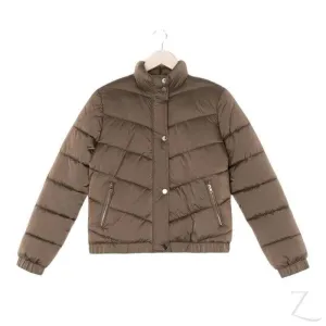 Ladies Quilted  Puffer Jacket | Buttons   Zipper | "Yagi"