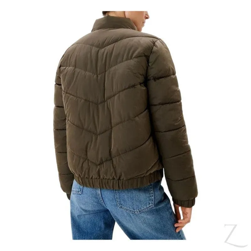 Ladies Quilted  Puffer Jacket | Buttons   Zipper | "Yagi"
