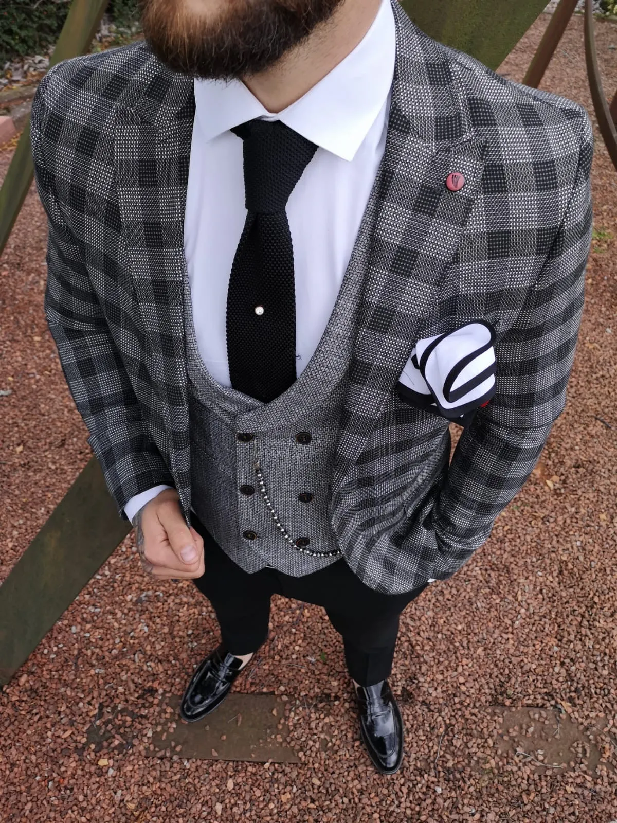 Lencho - Grey/Black 3 Piece Suit