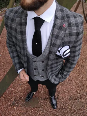 Lencho - Grey/Black 3 Piece Suit