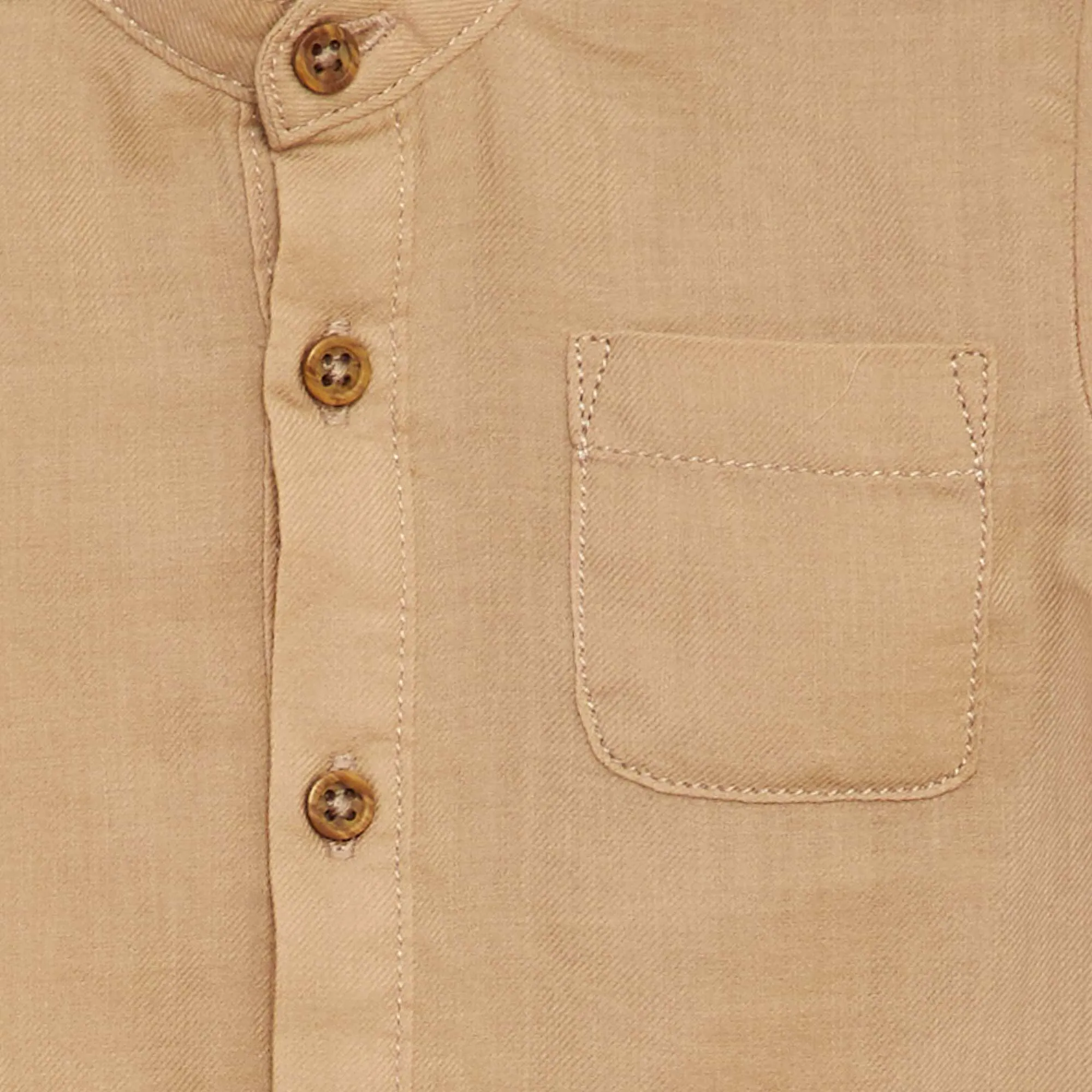 Lightweight shirt with mandarin collar BEIGE