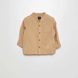 Lightweight shirt with mandarin collar BEIGE