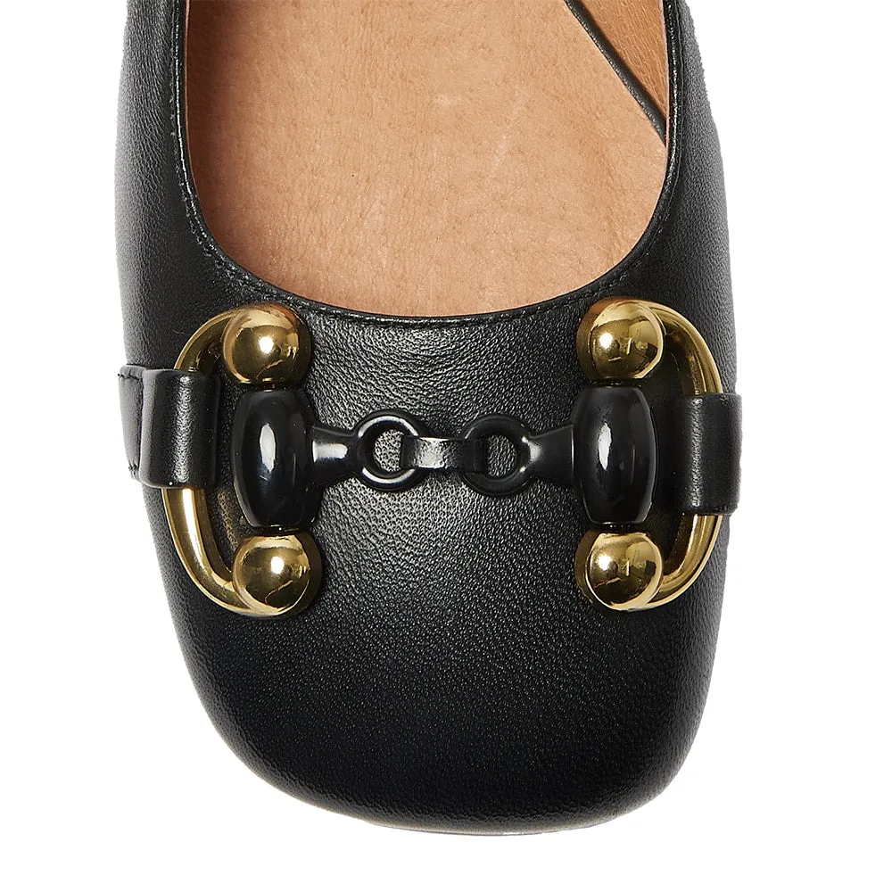 London Heel in Black Leather