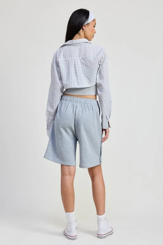 LONG SLEEVE COLLARED BUTTON UP SHIRT