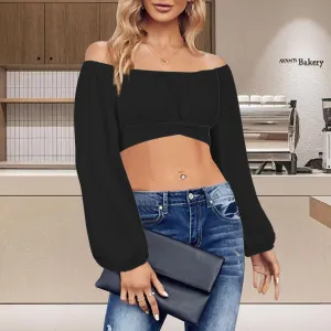 Long Sleeve cross body tie back top