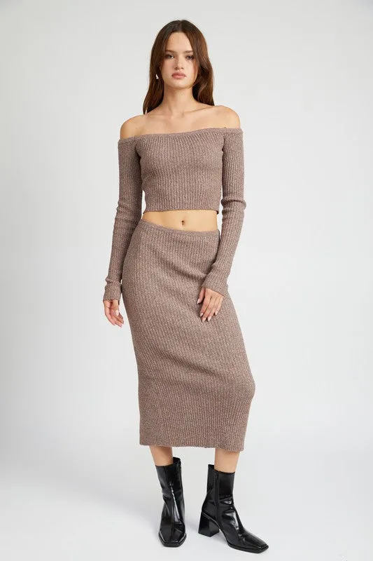 Long Sleeve Off Shoulder Sweater Top