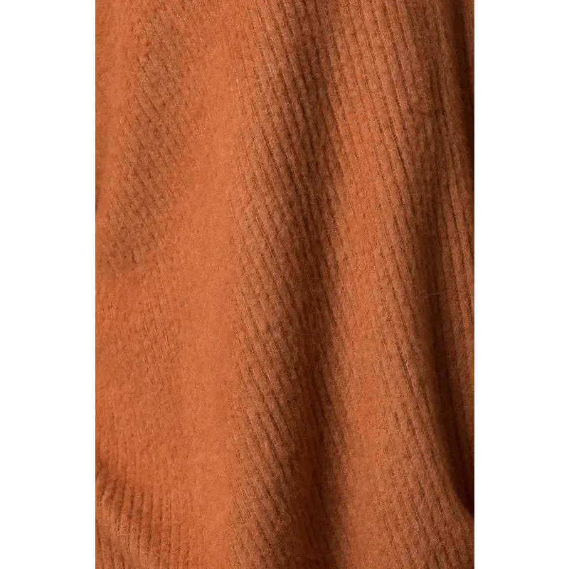 Long Sleeve V Neck Draped Top
