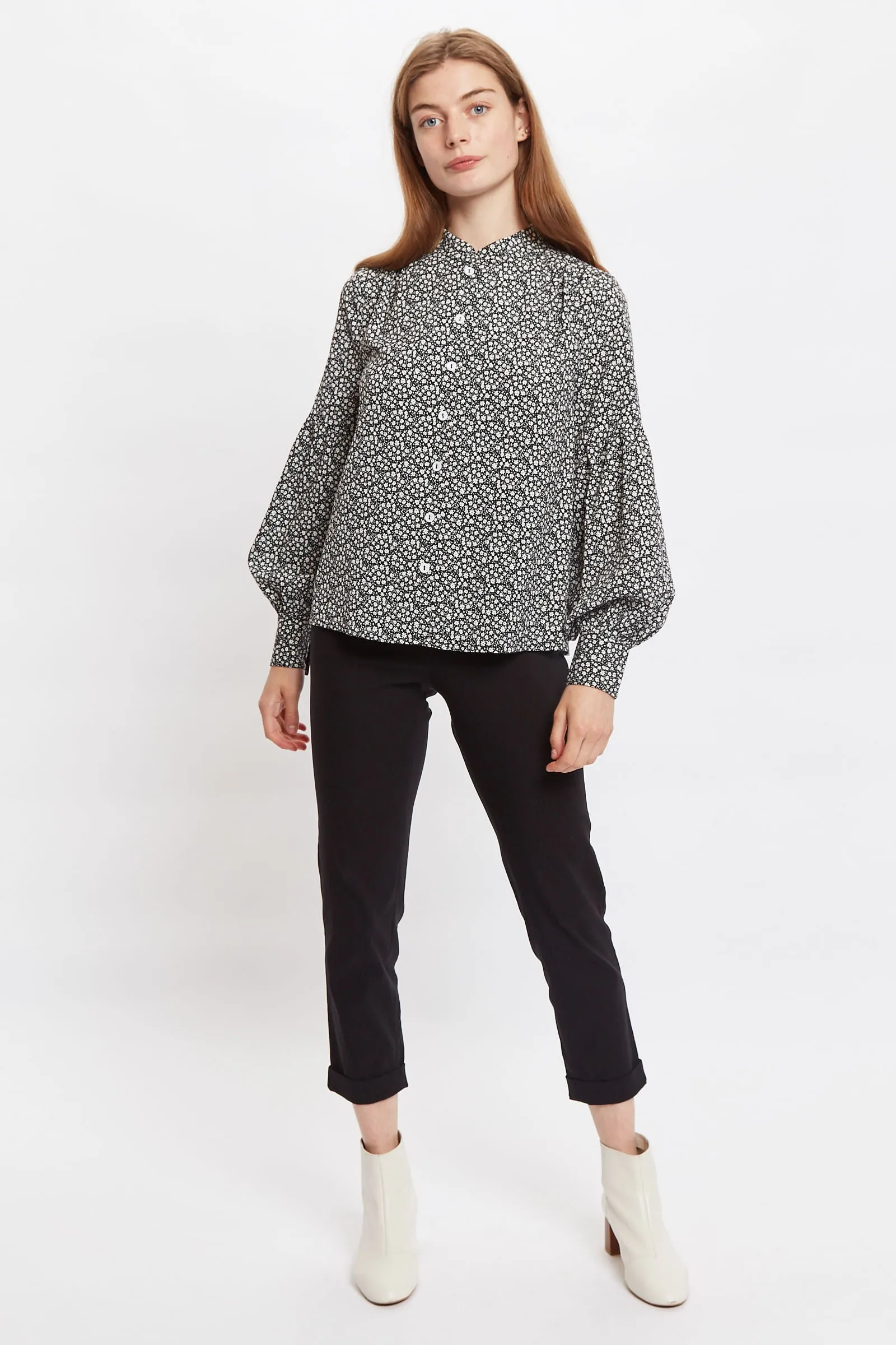 Louche Clancy Candy Bud Print Long Sleeve Blouse