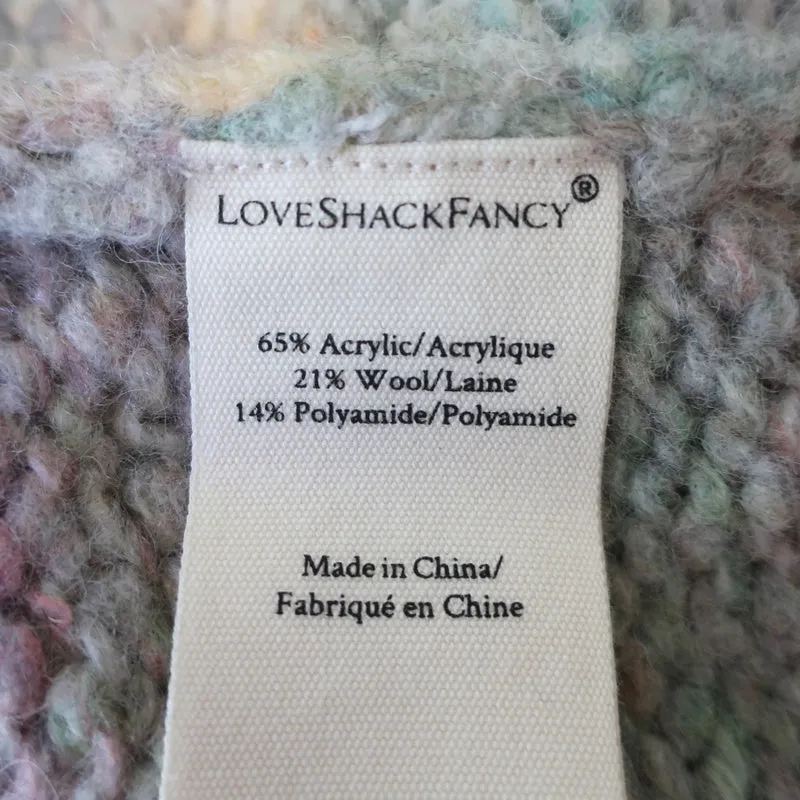 LoveShackFancy Matching Cardigan & Pants Set Autumn Rainbow Knit Size Small NEW