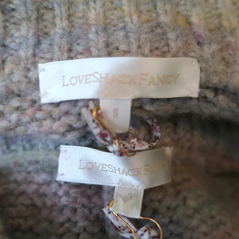 LoveShackFancy Matching Cardigan & Pants Set Autumn Rainbow Knit Size Small NEW