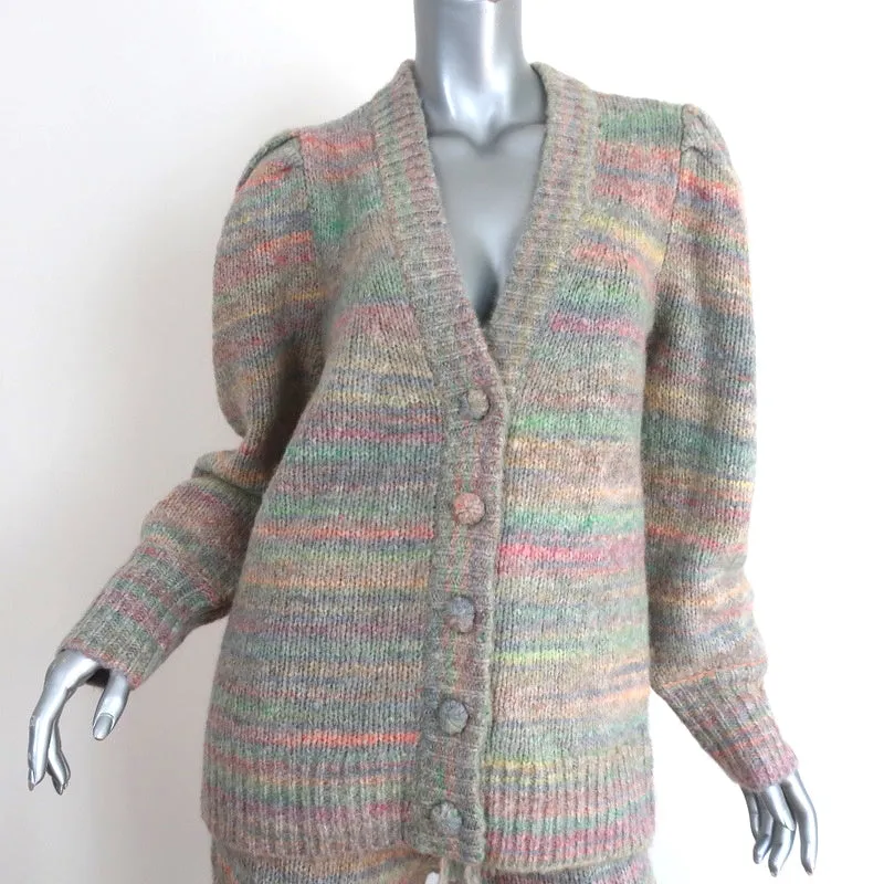 LoveShackFancy Matching Cardigan & Pants Set Autumn Rainbow Knit Size Small NEW