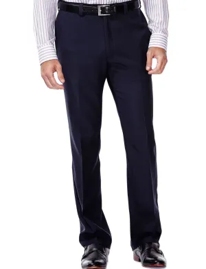 Luxurious Wool Feel Flat Front Pre-Hemmed Dress Pants (Navy) ON-900