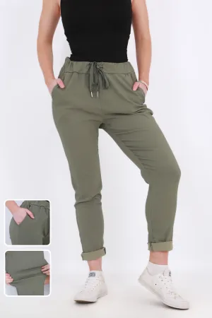 Made in Italy Magic Pants- Dark green