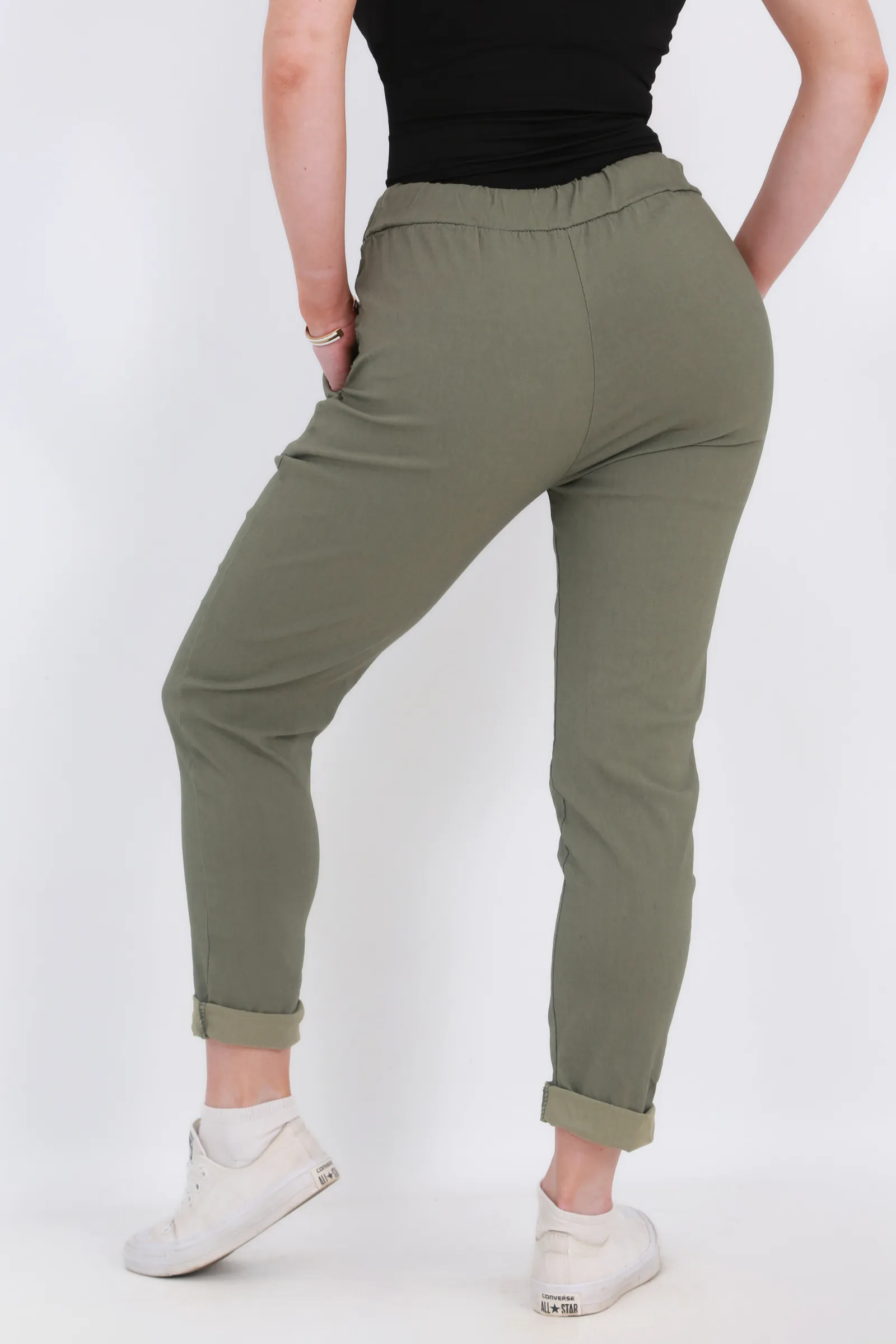 Made in Italy Magic Pants- Dark green