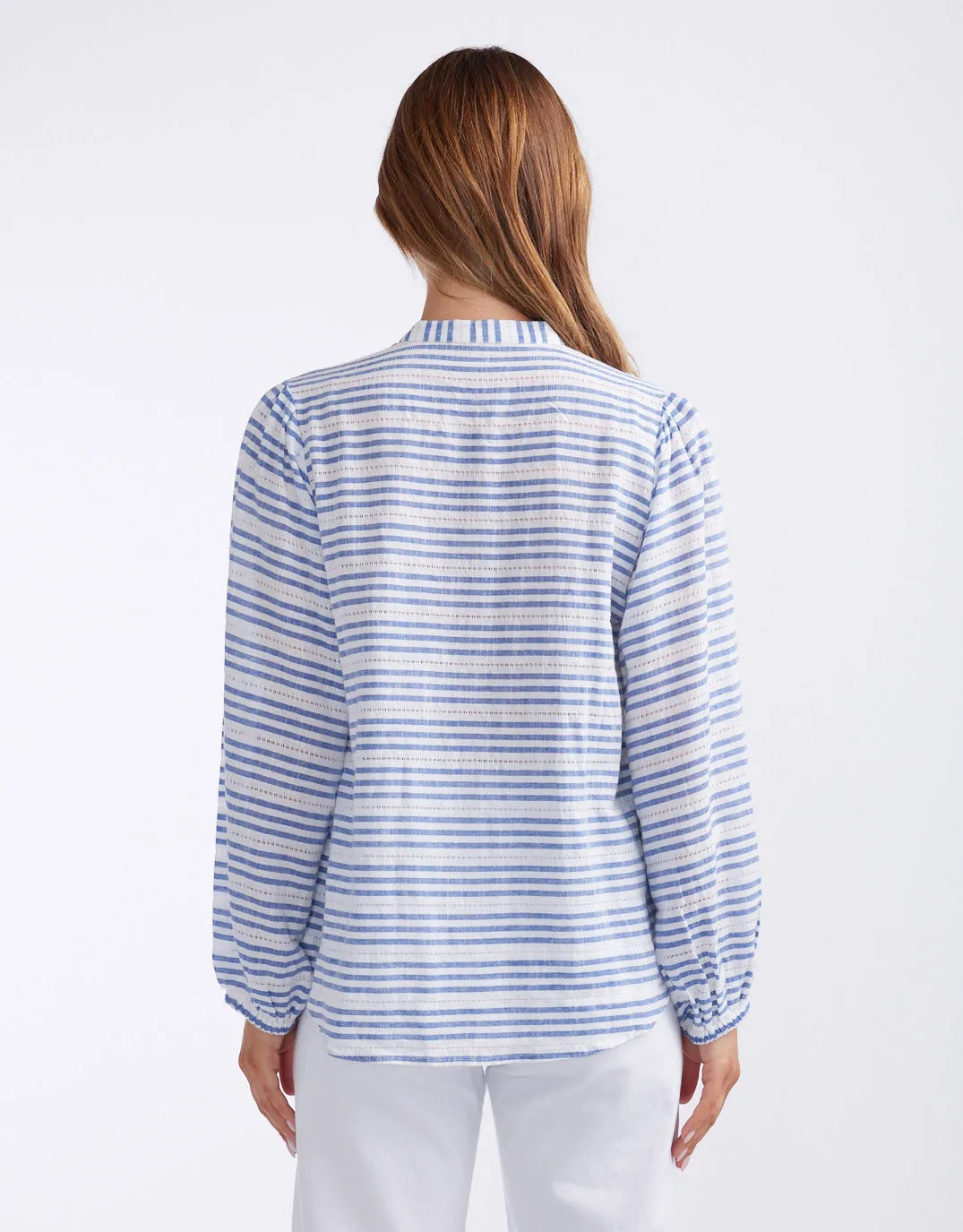 Malibu Blouse - Blue/White Stripe