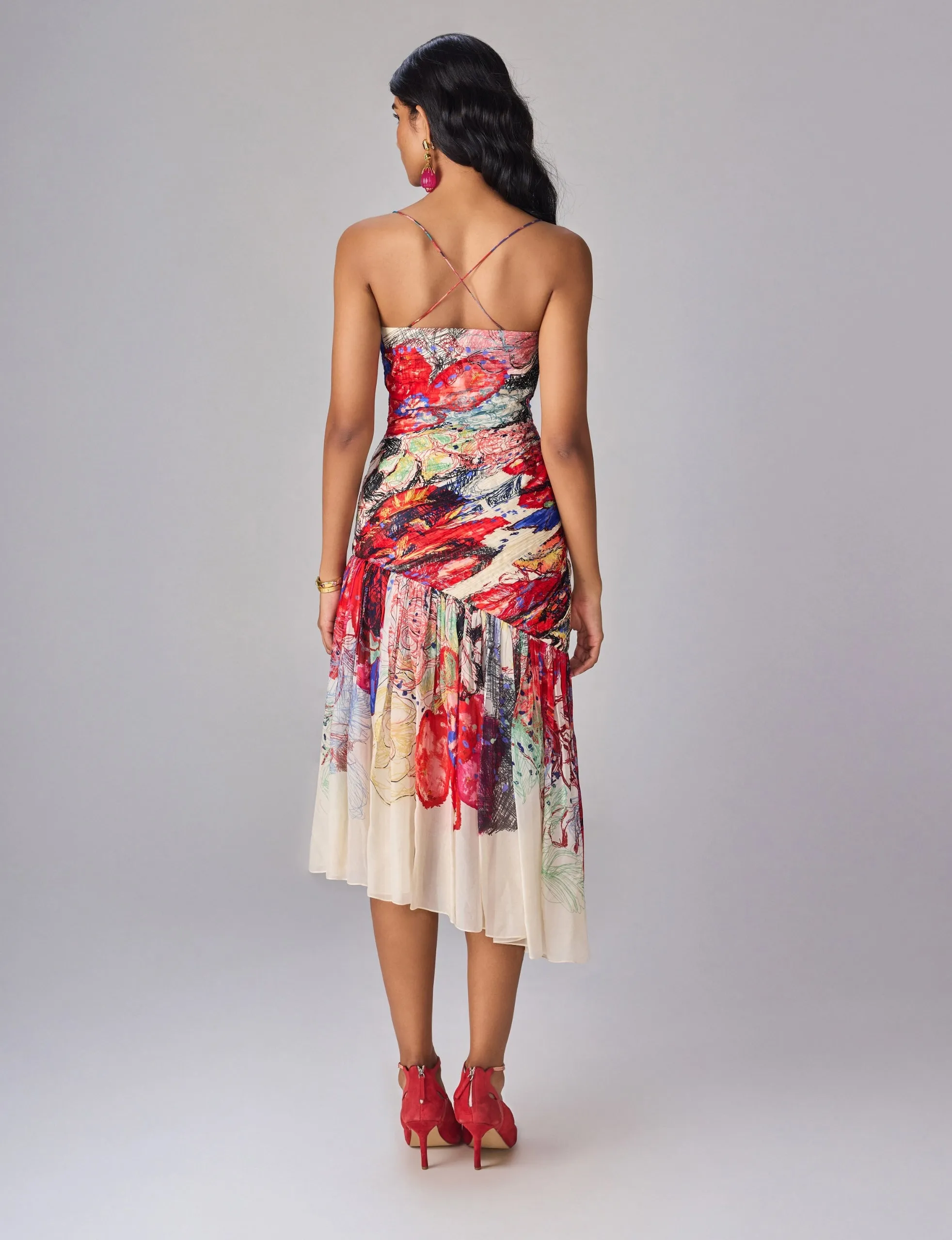 Maria multicolor chiffon dress