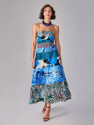 Martha blue multi dress