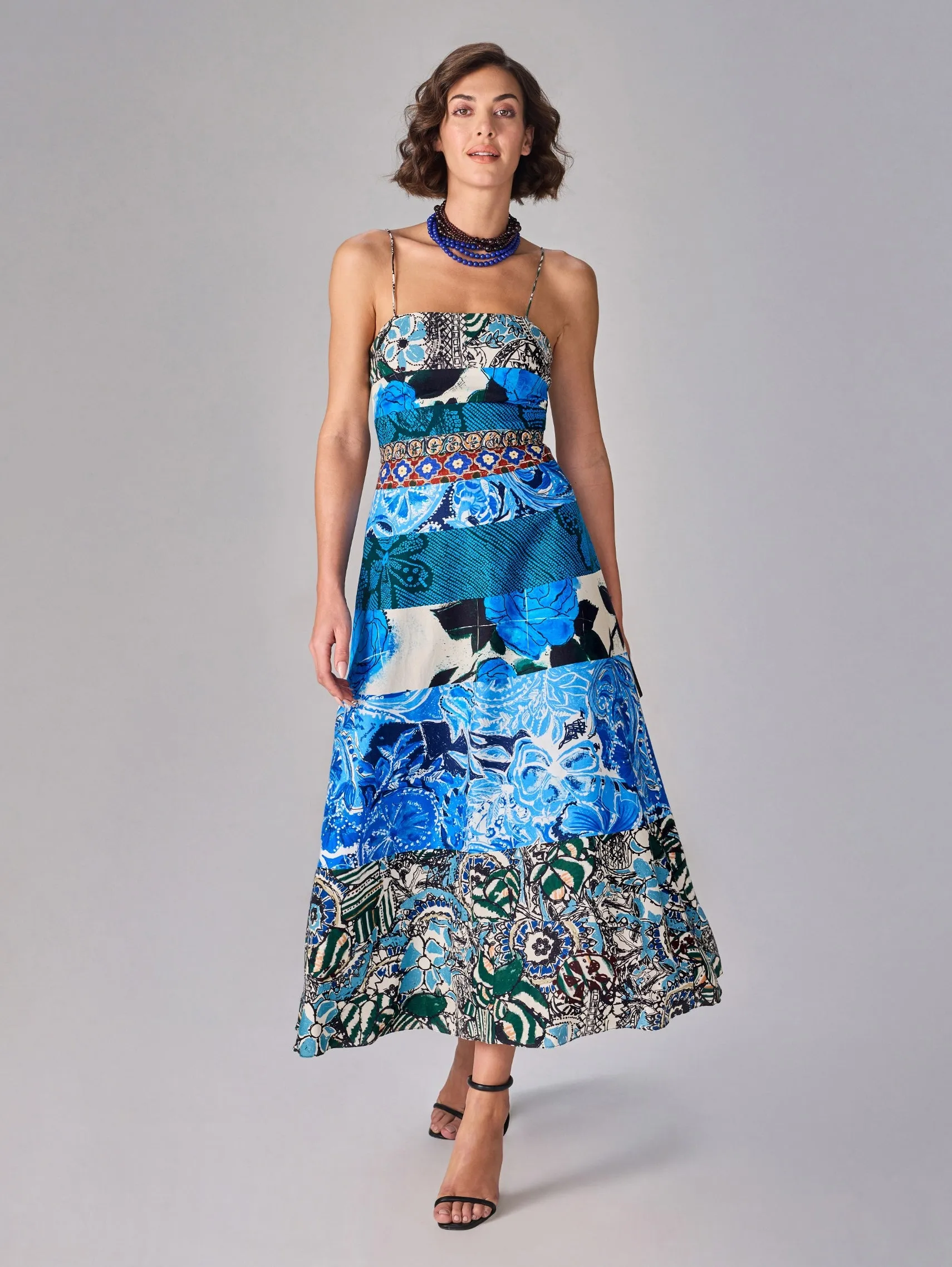 Martha blue multi dress