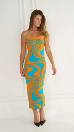 Maya Strapless Midi Dress