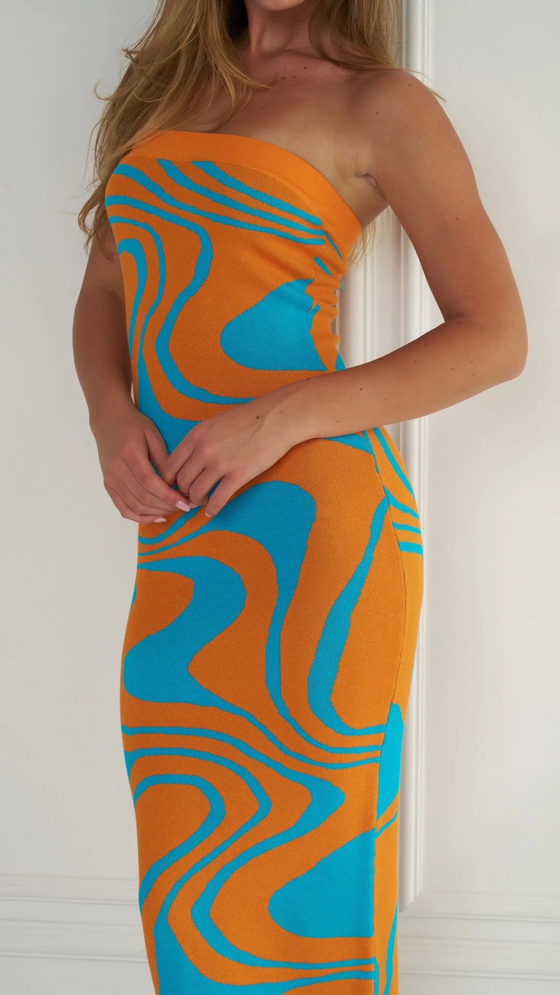 Maya Strapless Midi Dress