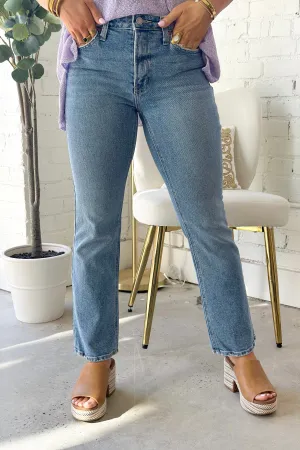 Medium Denim Slim Cropped Bootcut Jean