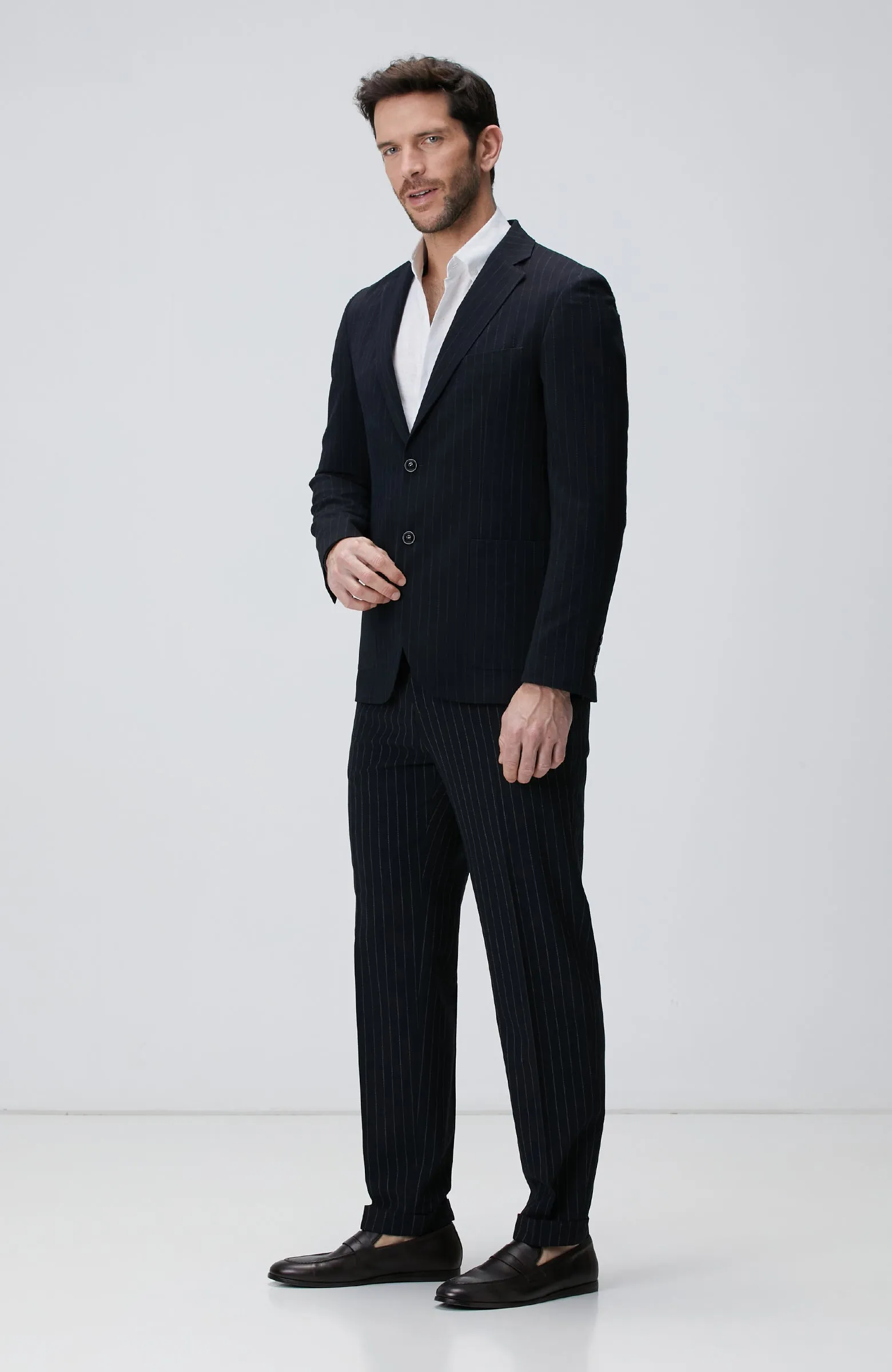 MEN'S Striped Wool Blend Suit