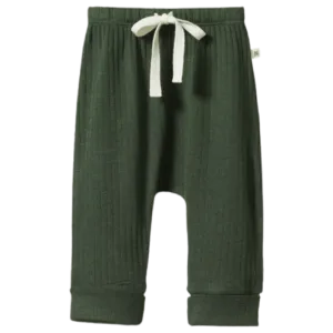 Merino Pointelle Drawstring Pants - Thyme