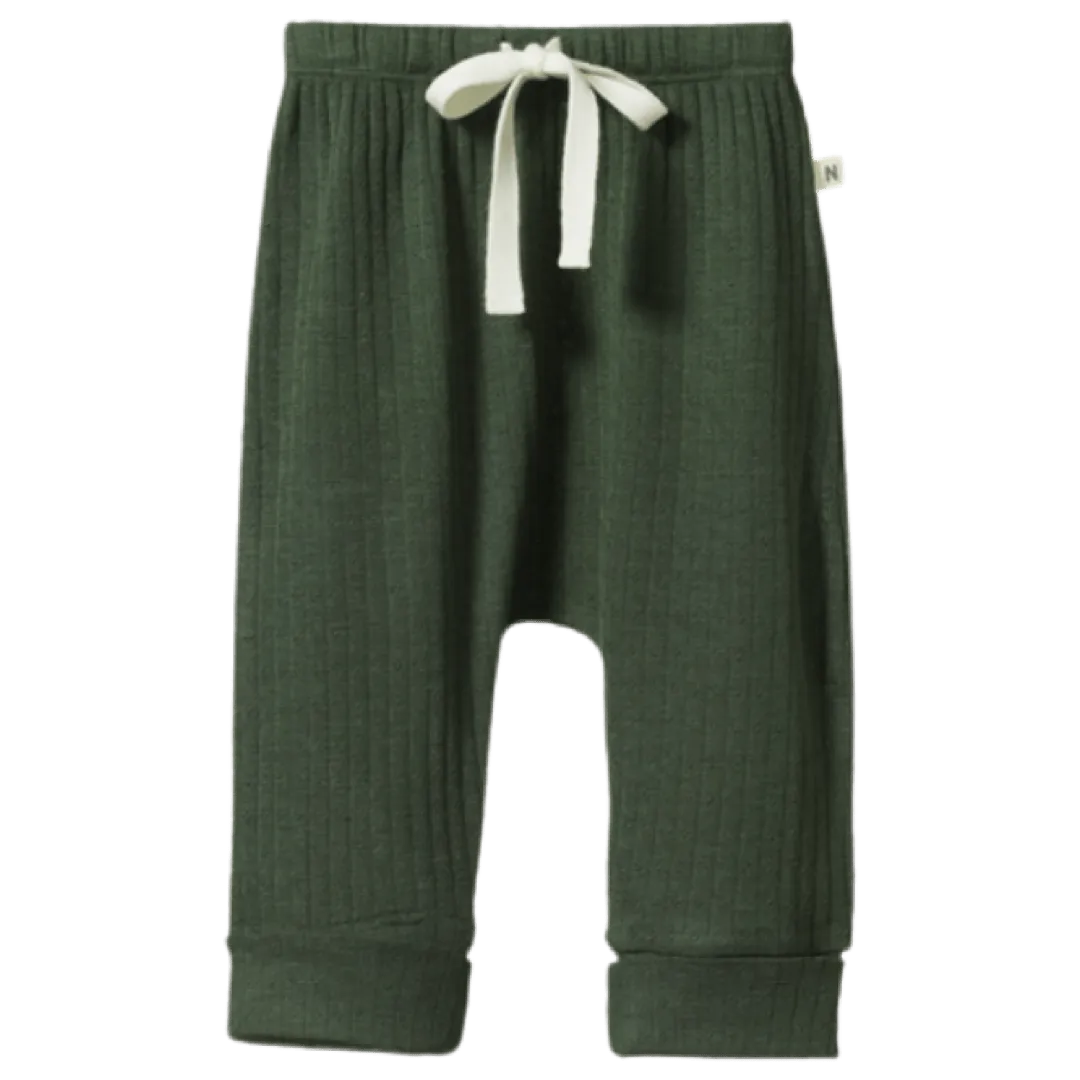 Merino Pointelle Drawstring Pants - Thyme