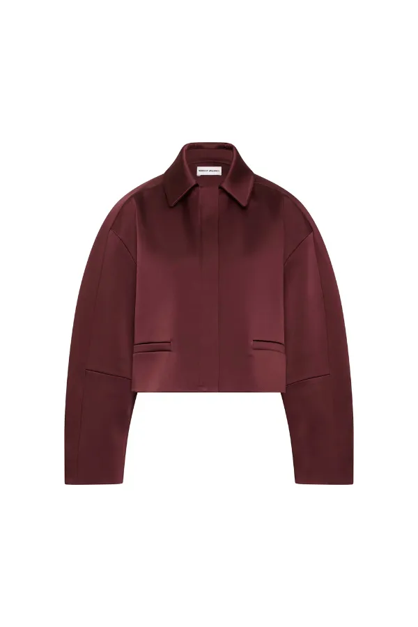 Merlot Cropped Jacket Burgundy