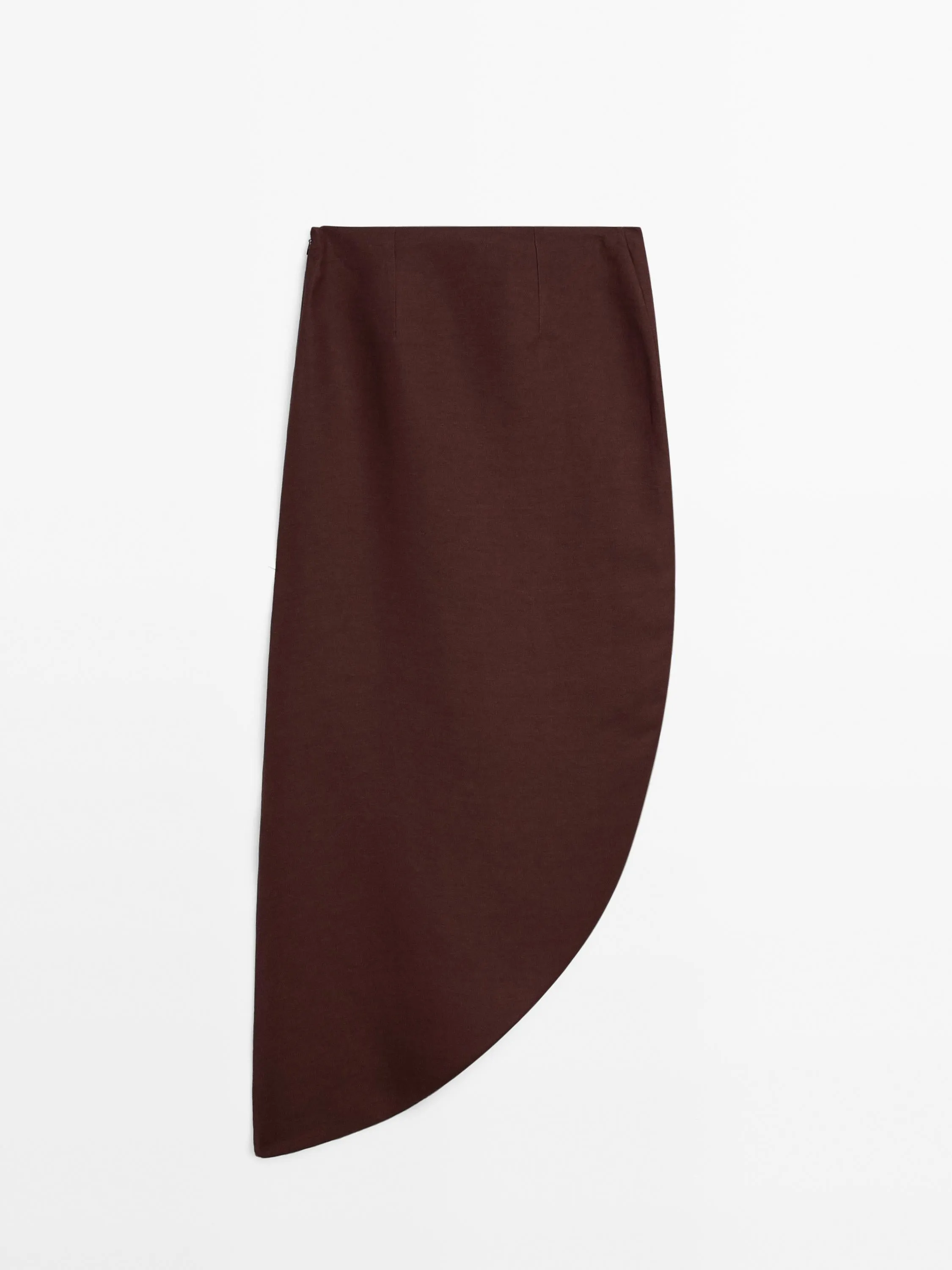 Midi skirt with asymmetric hem